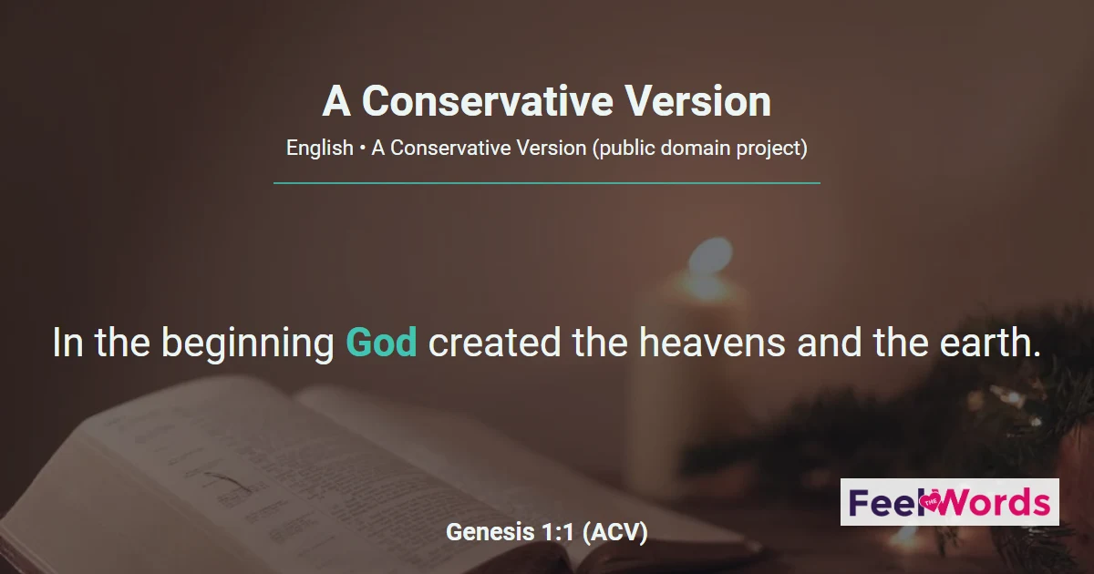 A Conservative Version (ACV) Bible Online
