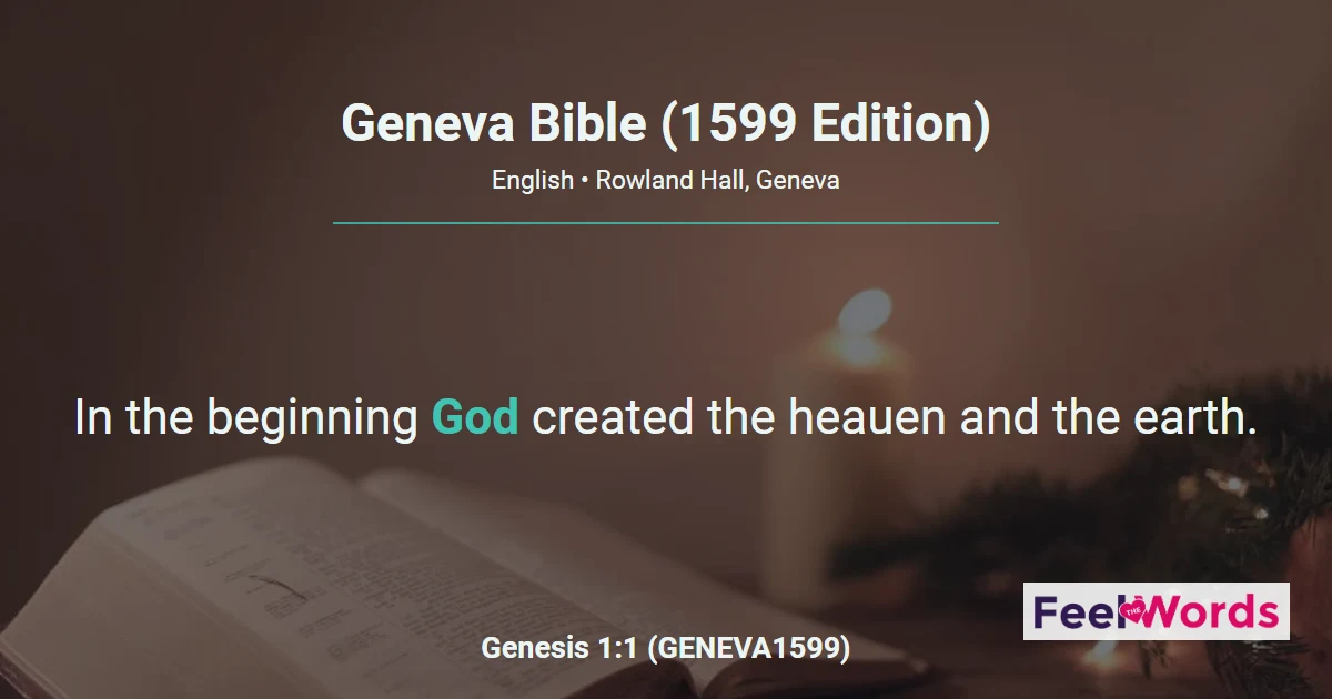 Geneva Bible (1599 Edition) - Read Online Free
