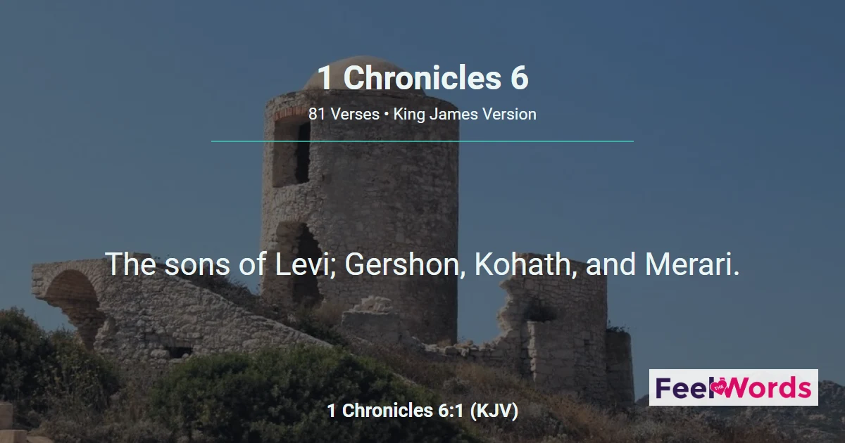 1 Chronicles 6: Levites and the Priestly Line