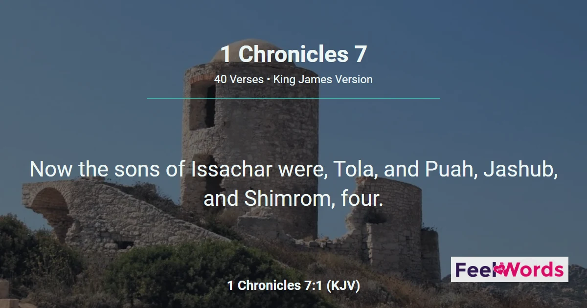 1 Chronicles 7: Issachar, Benjamin and Ephraim