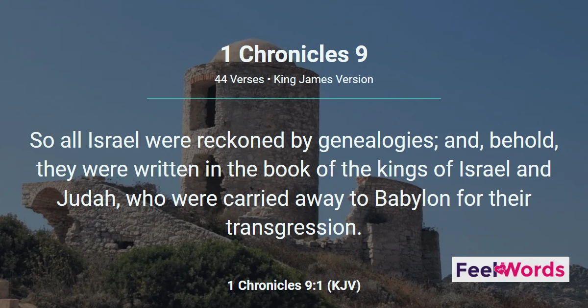 1 Chronicles 9: Jerusalem Resettled