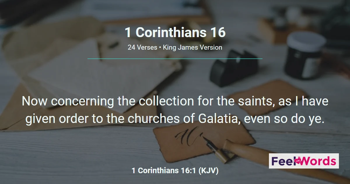 1 Corinthians 16 – Paul's Final Instructions