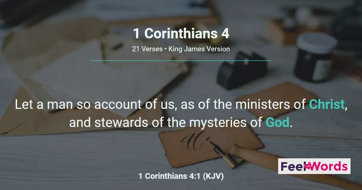 1 Corinthians 4 – Stewards of God's Mysteries