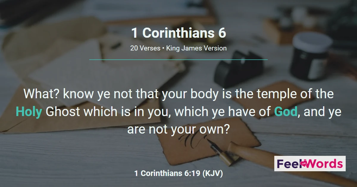 1 Corinthians 6 – Your Body, God's Temple
