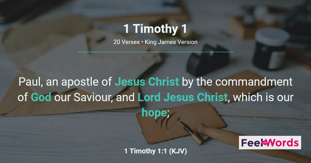 1 Timothy 1 – Christ Came to Save Sinners