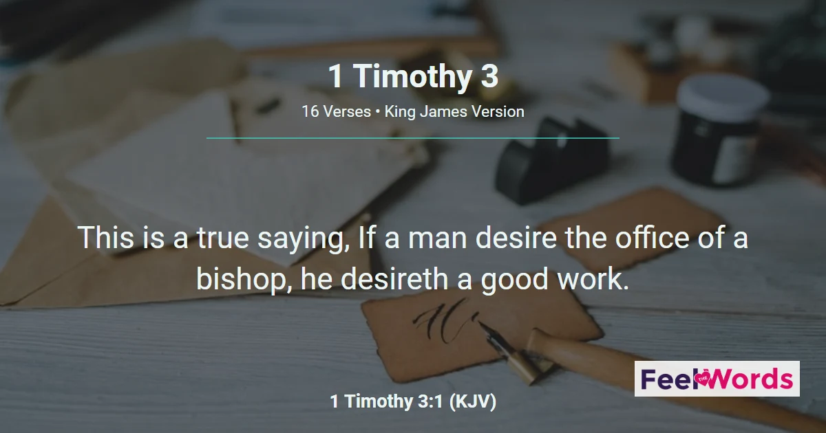1 Timothy 3: Qualifications for Elders