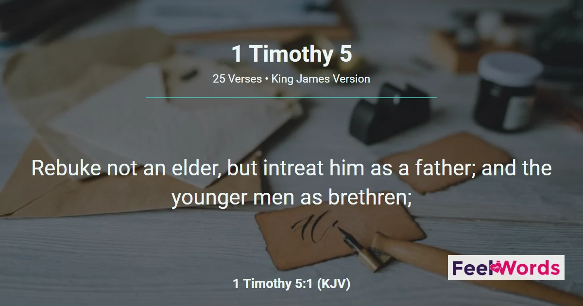 1 Timothy 5: Widows, Elders, and Honor