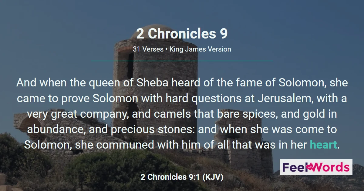2 Chronicles 9 – The Queen of Sheba