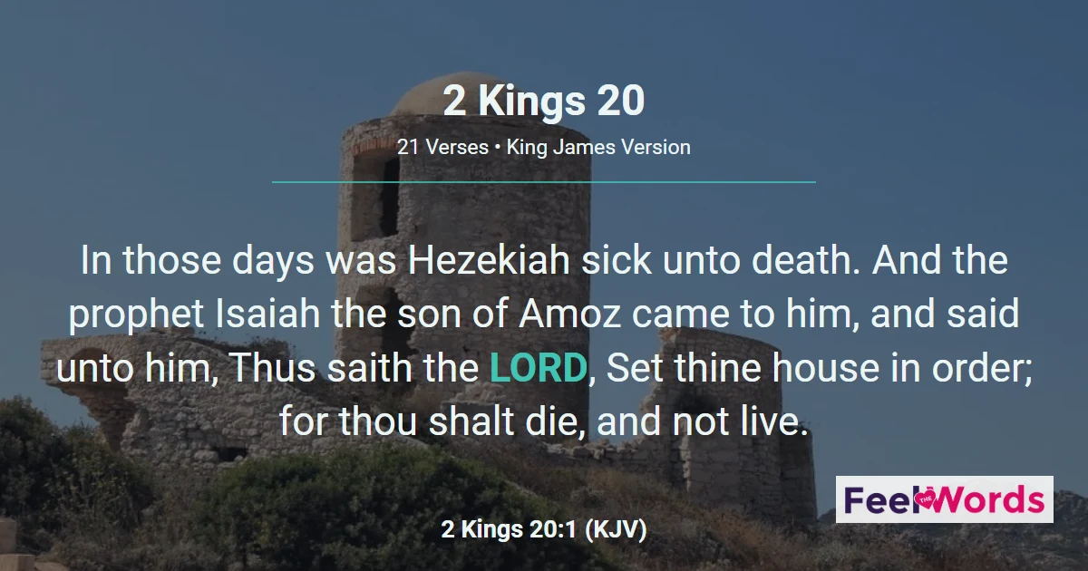 2 Kings 20: Hezekiah's Illness and Pride