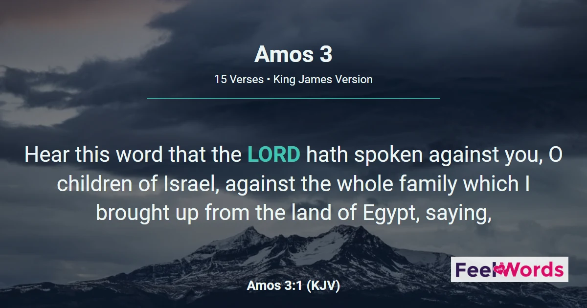 Amos 3: Only You Have I Known
