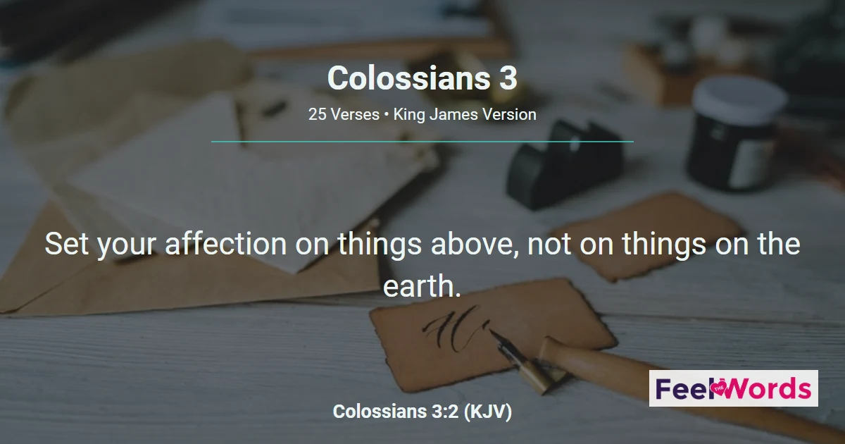 Colossians 3 – Set Your Affection Above