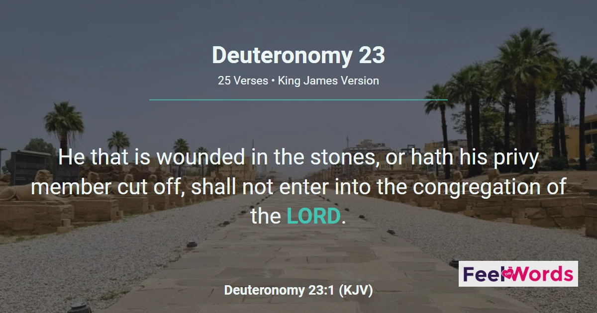 Deuteronomy 23: Assembly, Camp, and Community Law