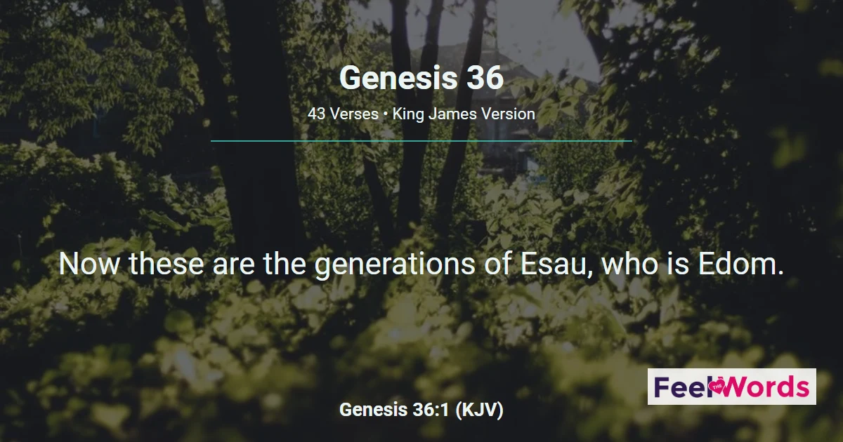 Genesis 36: The Generations of Esau and Edom