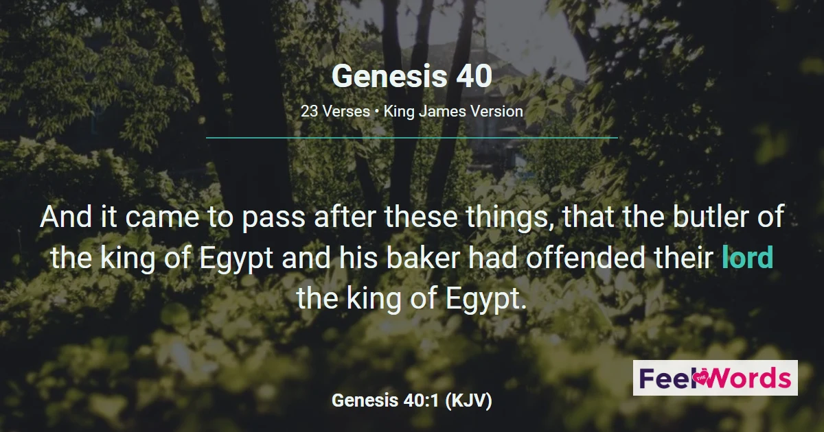 Genesis 40: Joseph Interprets Two Dreams