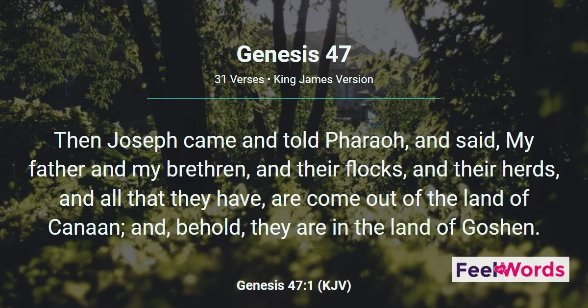 Genesis 47: Jacob Settles in Goshen