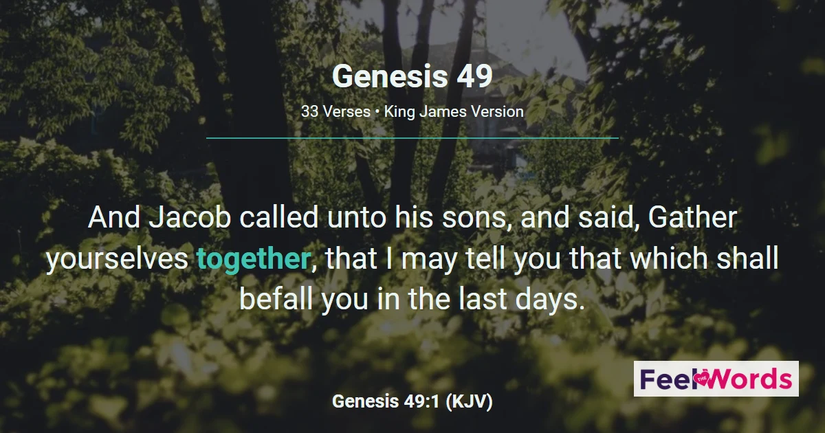 Genesis 49: Jacob Blesses His Twelve Sons