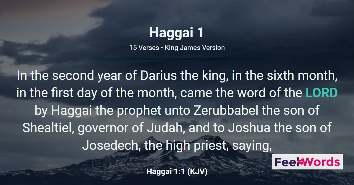 Haggai 1: Rebuilding the LORD's House