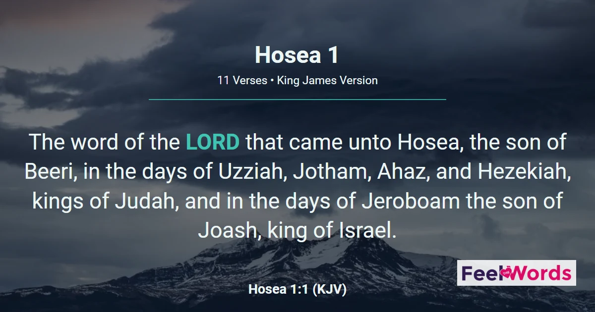 Hosea 1: Hosea Marries Gomer