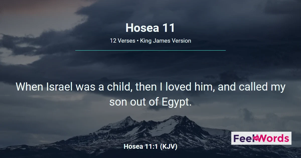 Hosea 11: Out of Egypt I Called My Son