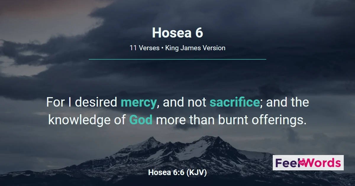 Hosea 6: Mercy, Not Sacrifice