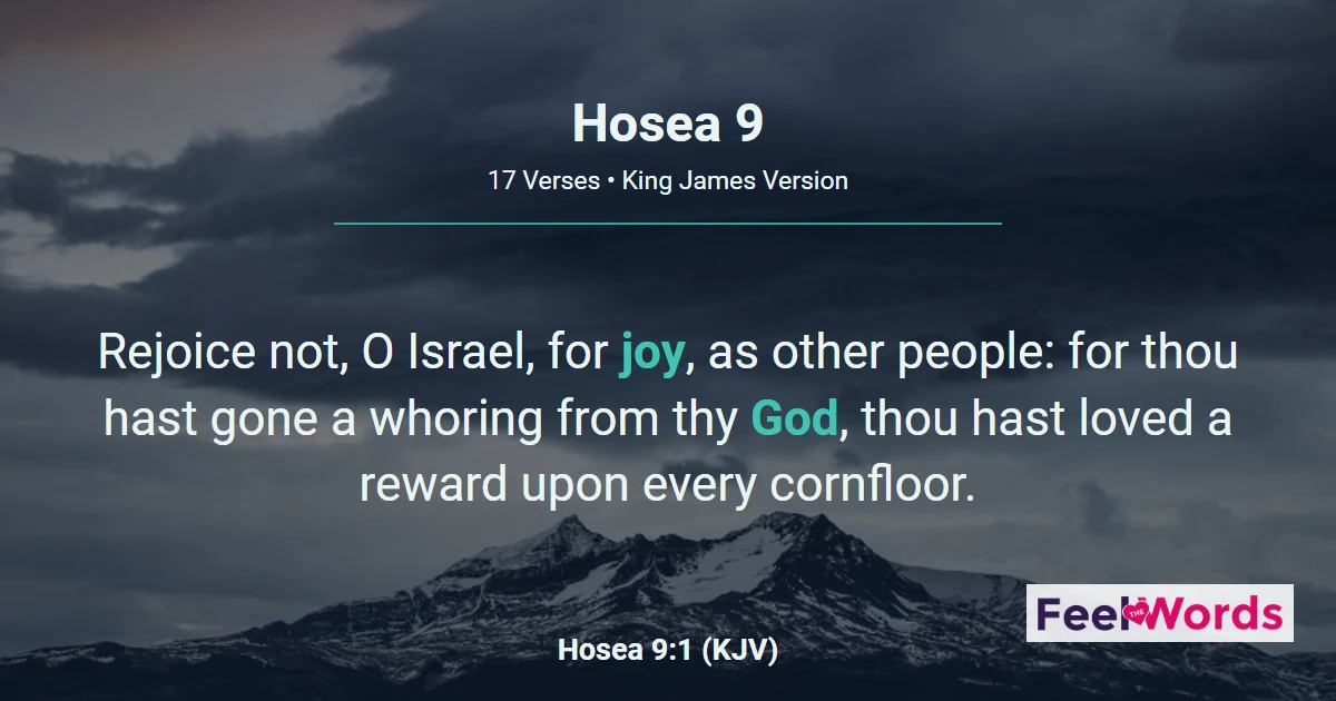 Hosea 9: Ephraim's Glory Flies Away