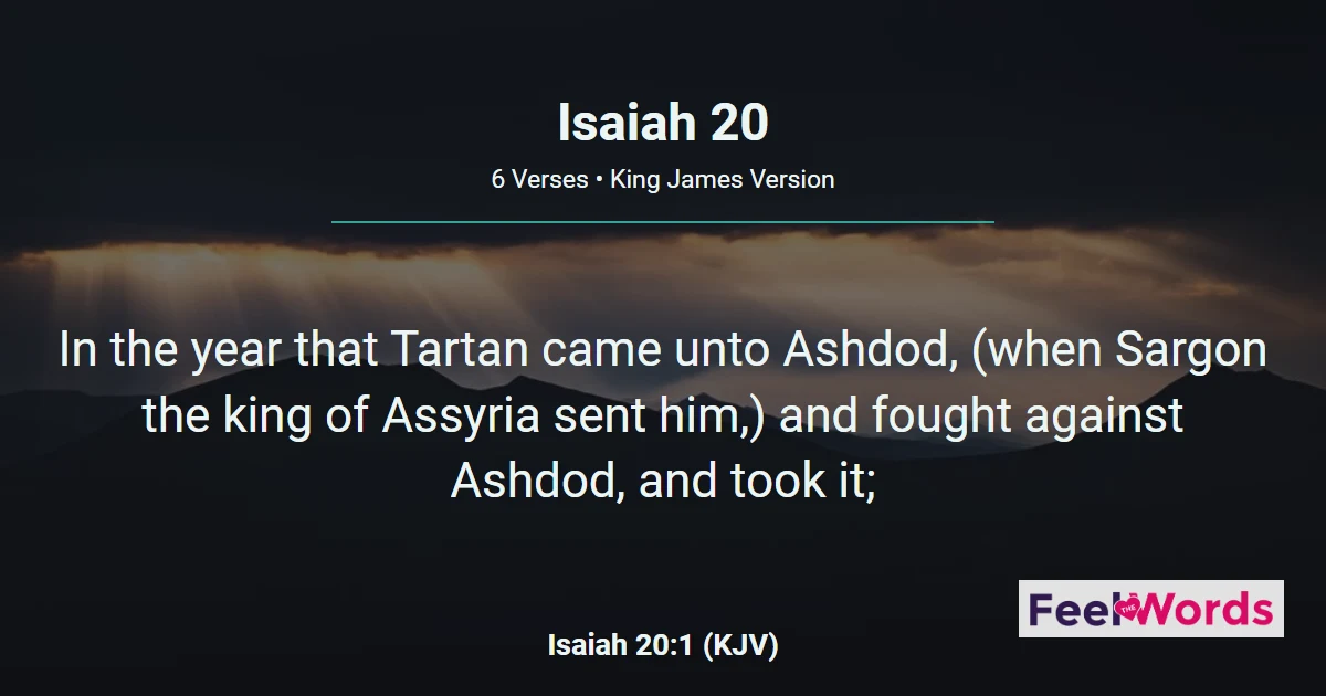 Isaiah 20: Isaiah Walks Naked, Barefoot