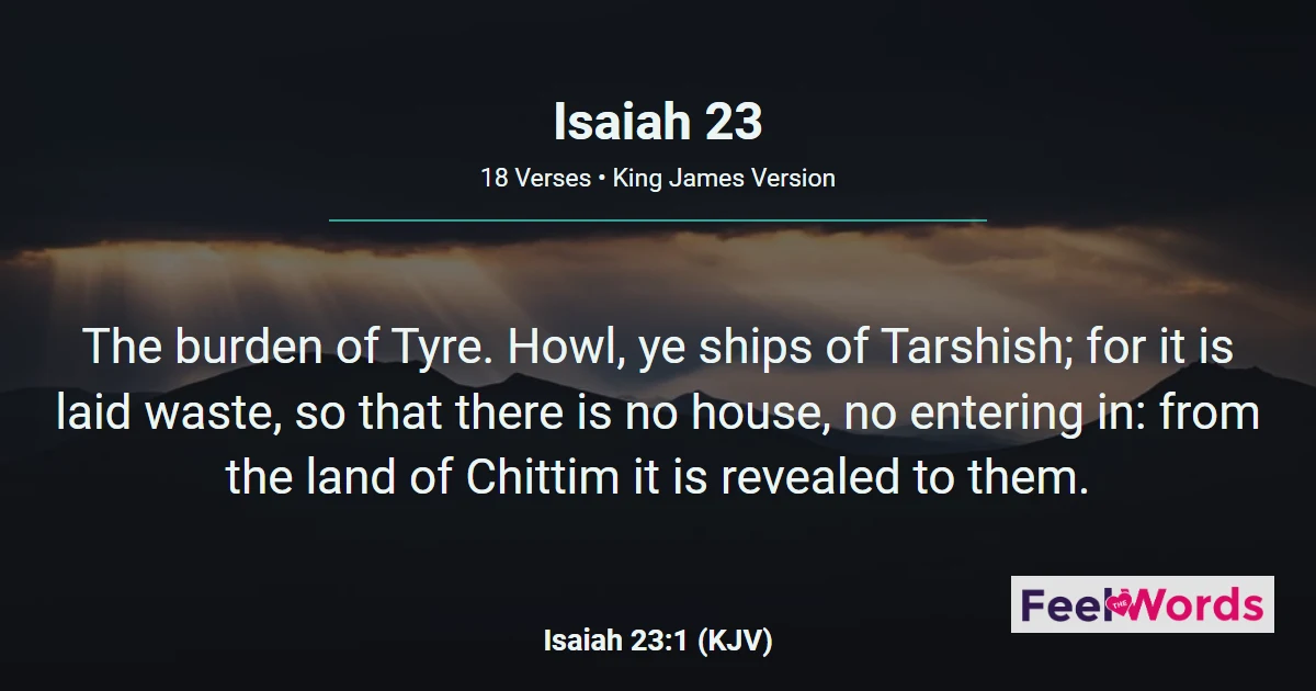 Isaiah 23: The Burden of Tyre