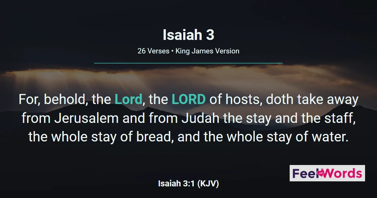 Isaiah 3: Judgment on Jerusalem's Leaders