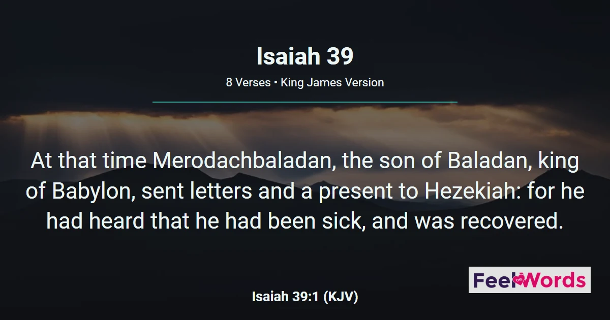 Isaiah 39: Hezekiah's Treasures and Babylon