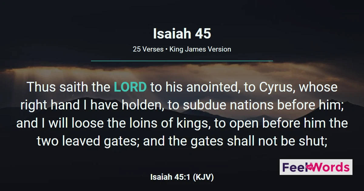 Isaiah 45: Cyrus, God's Anointed Deliverer