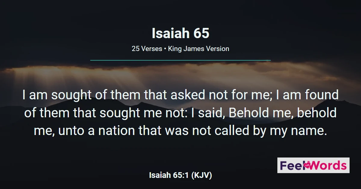 Isaiah 65: New Heavens, New Earth