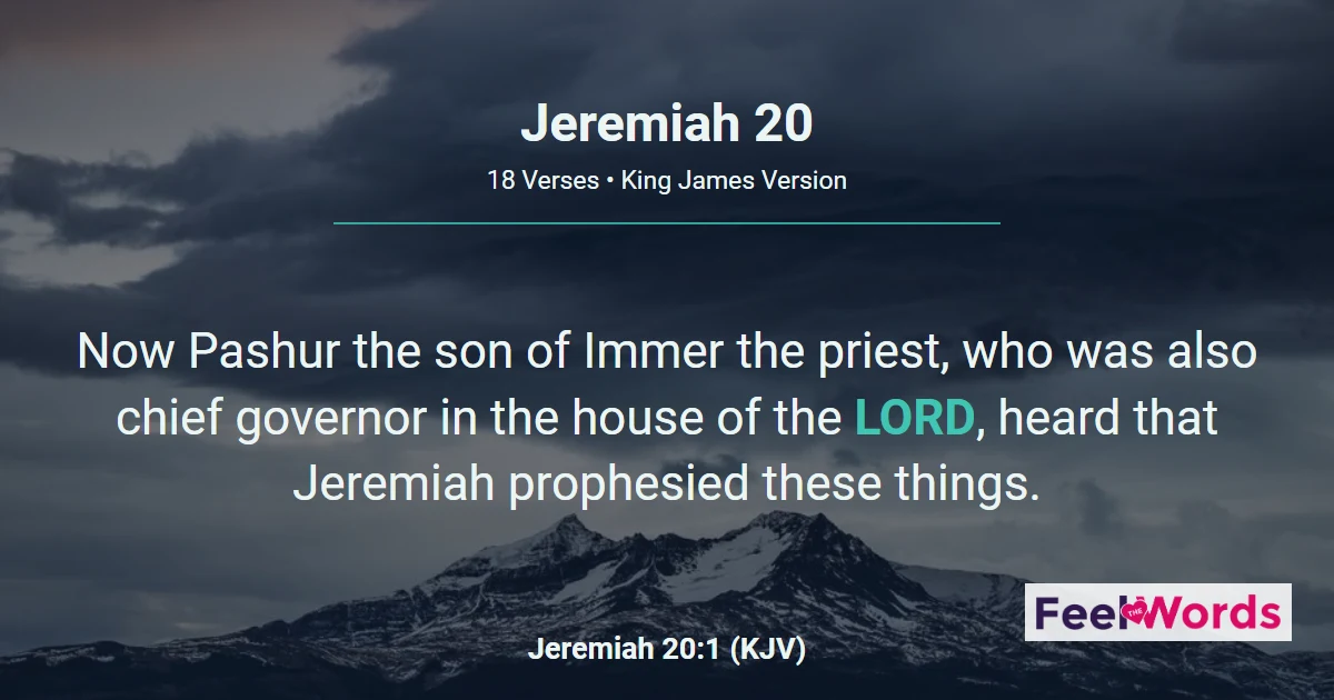 Jeremiah 20 - Pashur and the Stocks