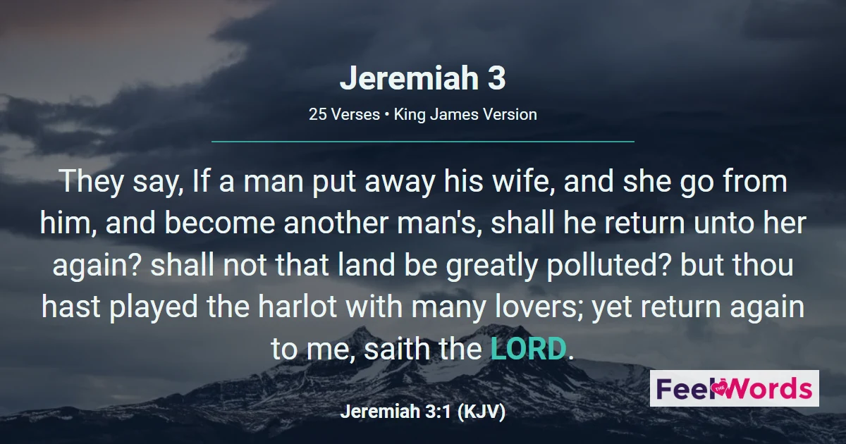 Jeremiah 3: Return, Backsliding Israel