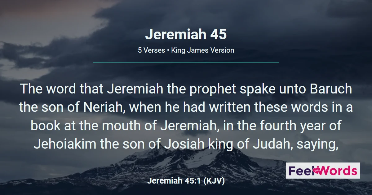 Jeremiah 45 - A Word of Comfort for Baruch