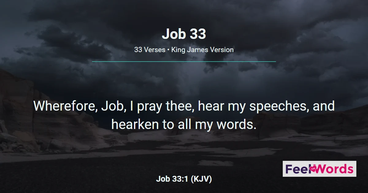 Job 33 - Elihu Speaks to Job Directly