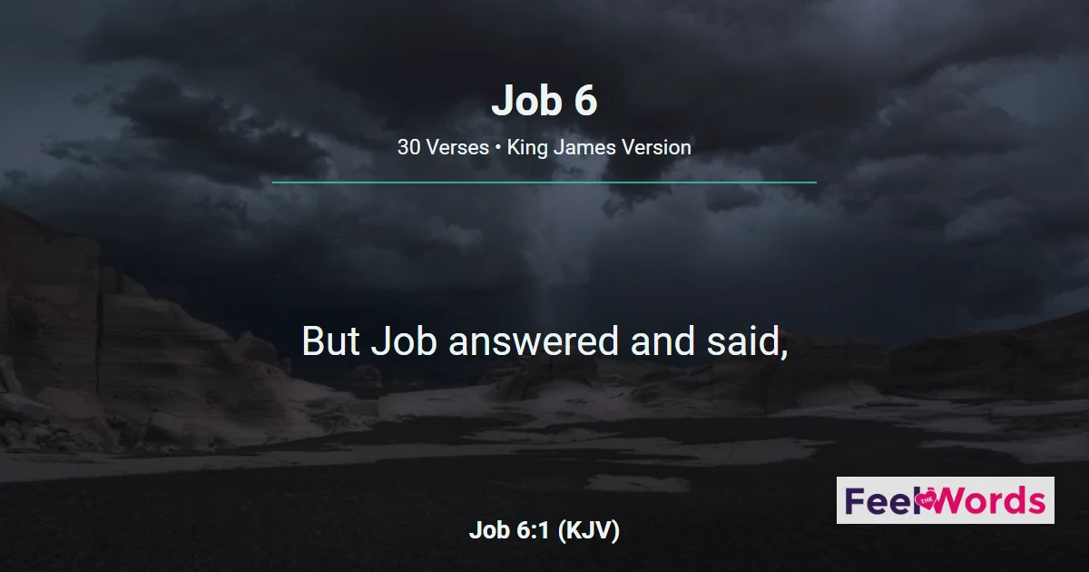 Job 6: Job Answers Eliphaz's Rebuke