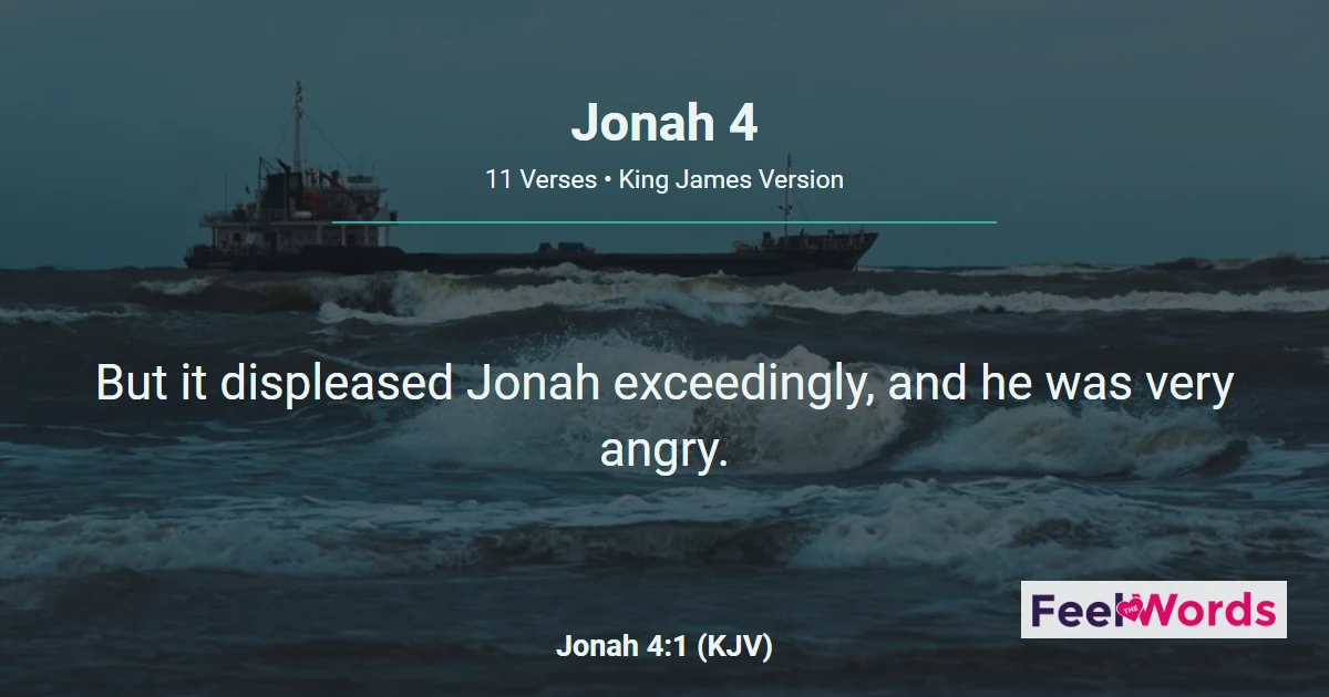 Jonah 4: Jonah's Anger and God's Mercy