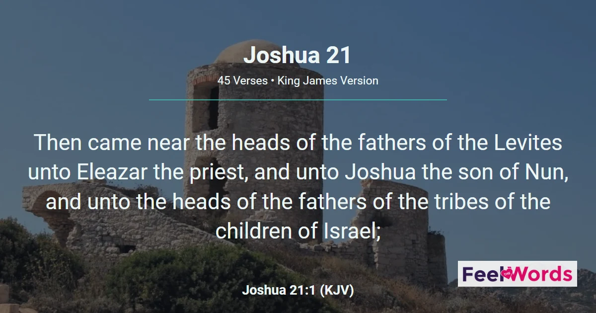Joshua 21: Cities for the Levites