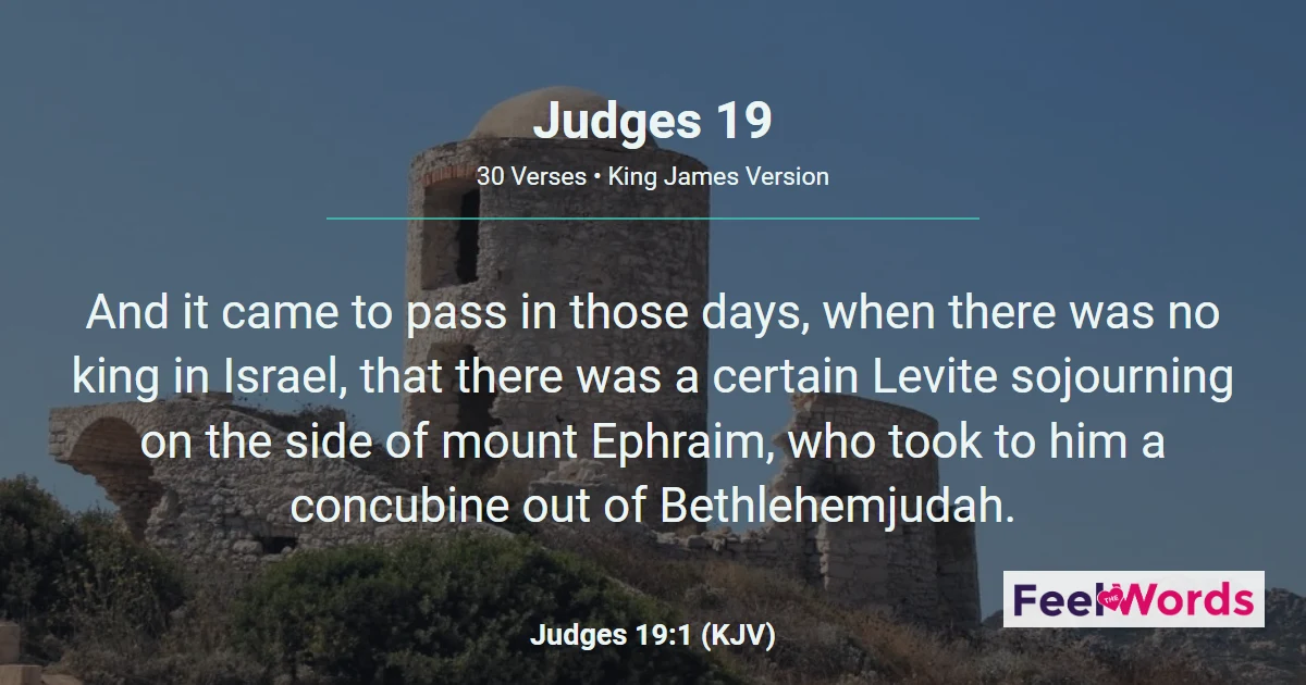 Judges 19: The Levite's Concubine at Gibeah