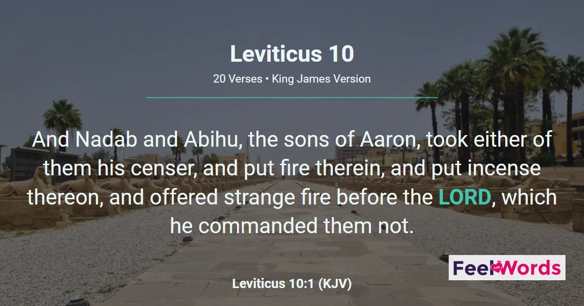 Leviticus 10: Nadab and Abihu's Strange Fire