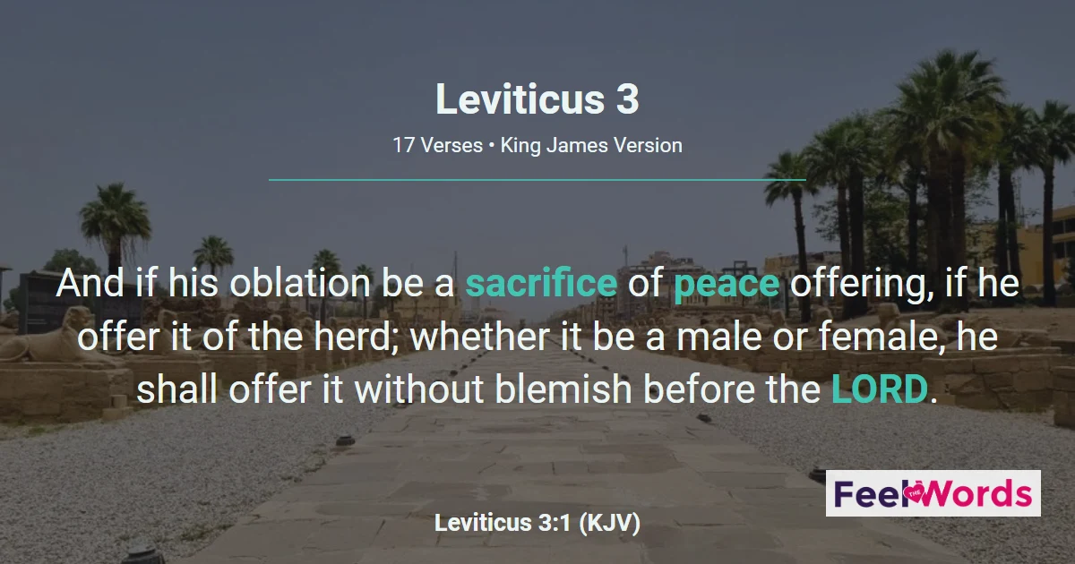 Leviticus 3: The Peace Offering Law