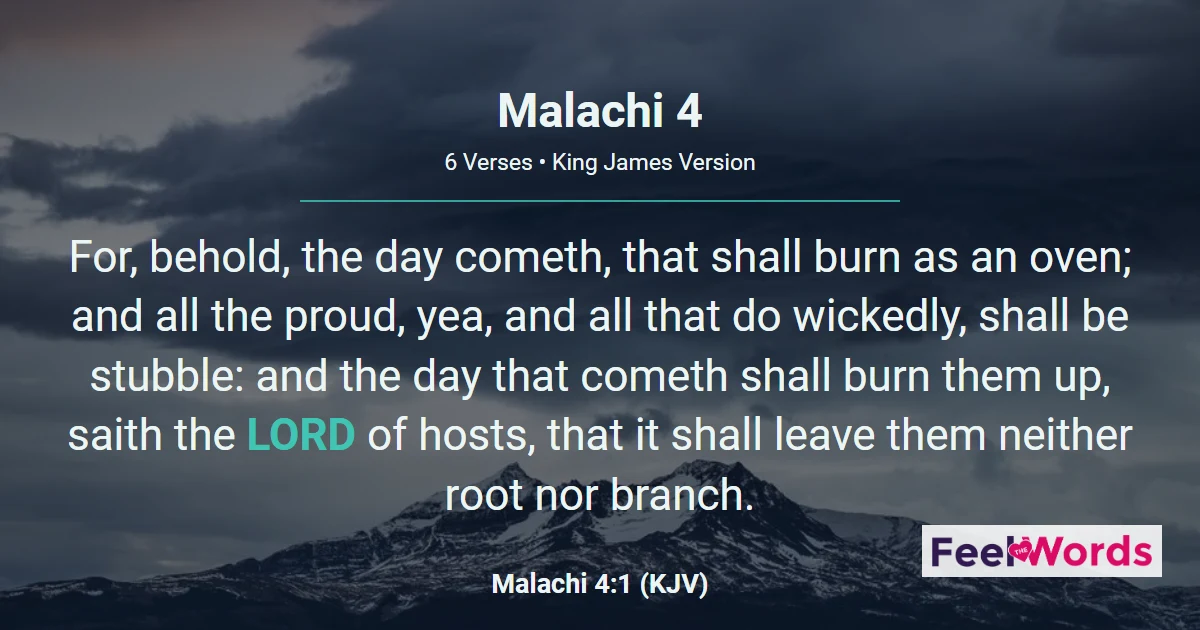 Malachi 4: Elijah Before the Day of the Lord
