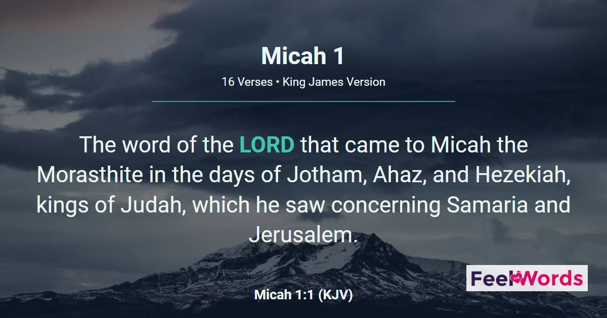 Micah 1: Judgment on Samaria and Jerusalem