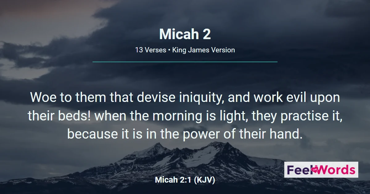 Micah 2: Woe to Those Who Covet Fields