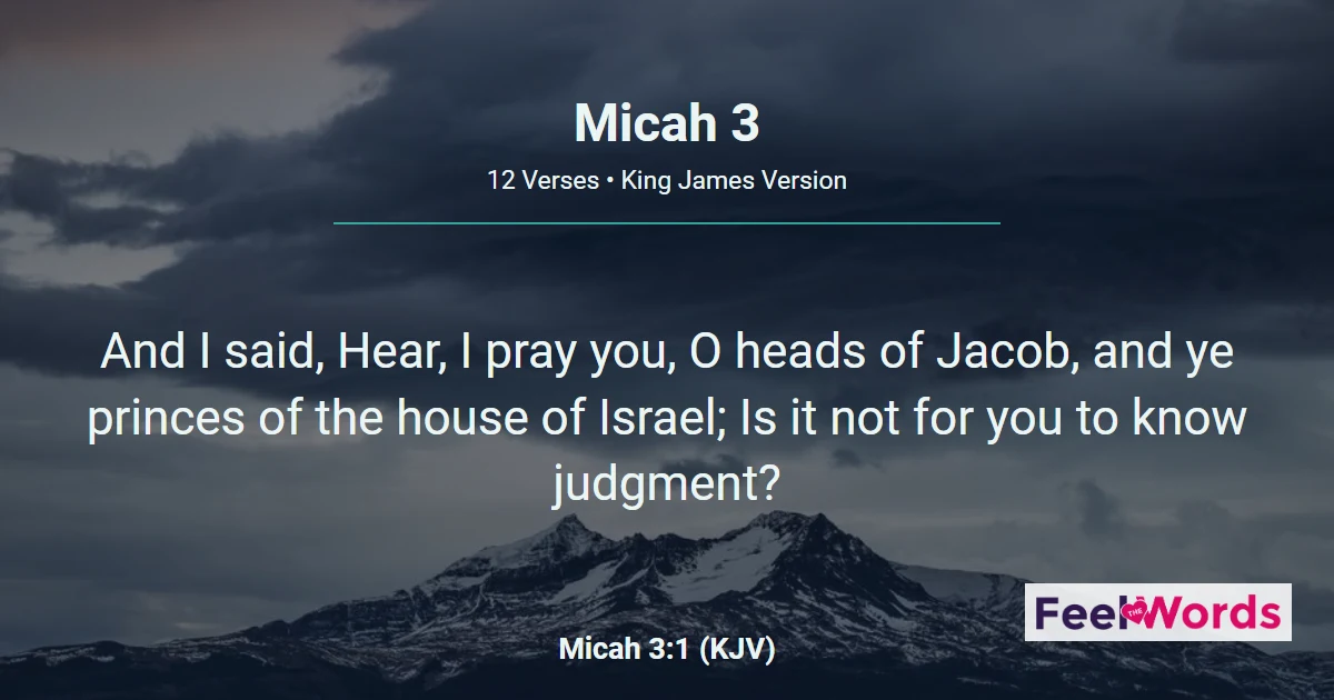 Micah 3: Corrupt Leaders and False Prophets
