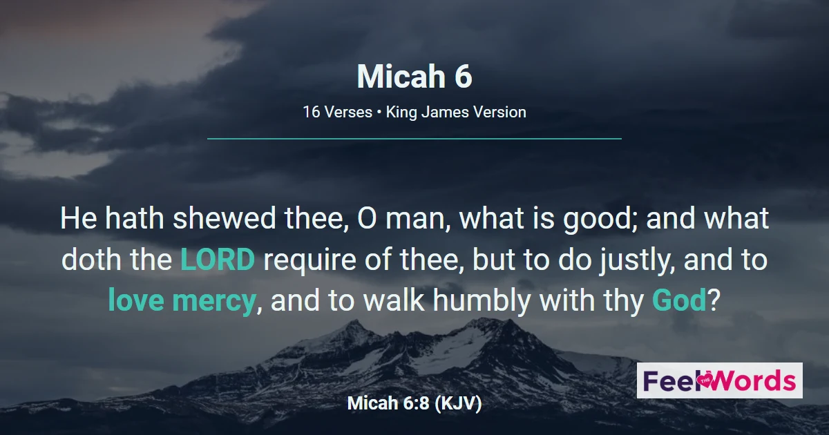 Micah 6: Do Justly, Love Mercy