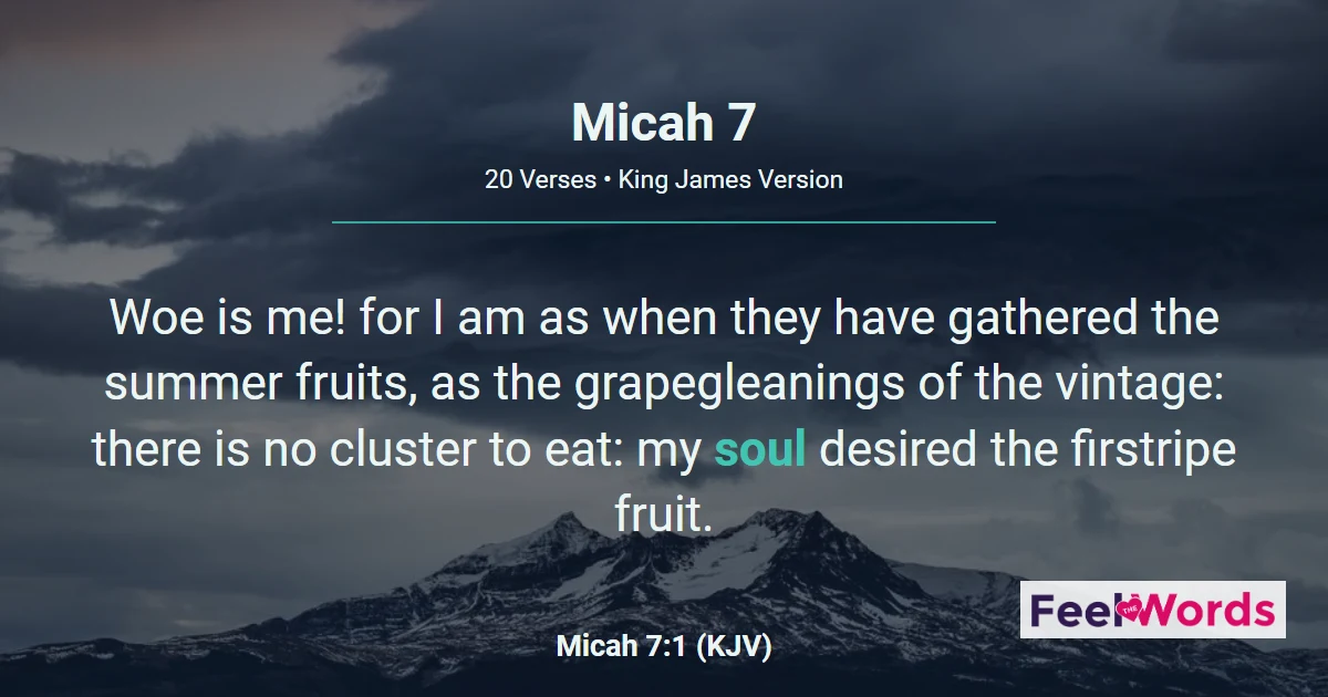 Micah 7: Micah's Closing Hope in Mercy