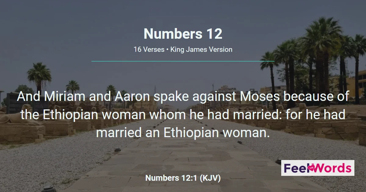 Numbers 12: Miriam's Leprosy, Moses' Meekness