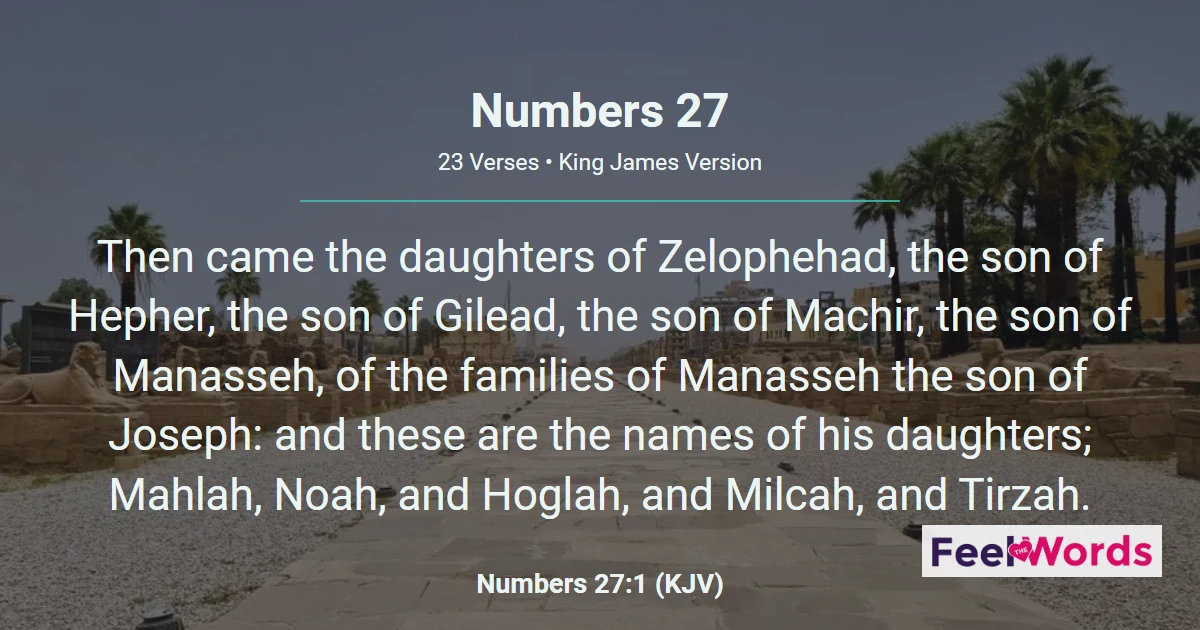 Numbers 27: Zelophehad's Daughters