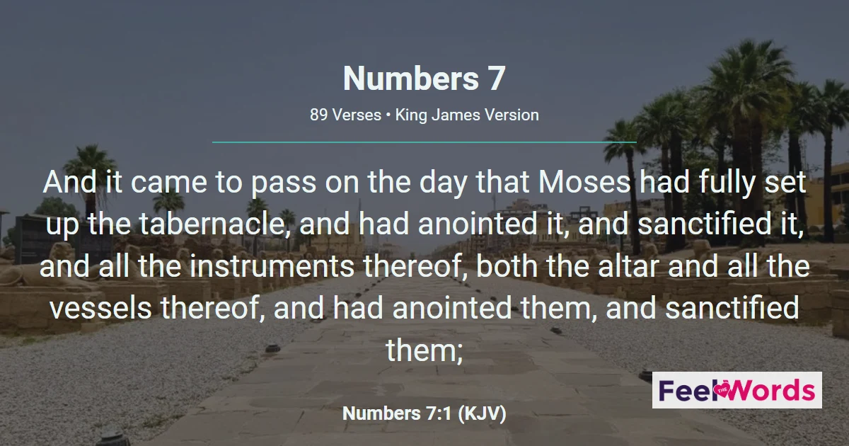 Numbers 7: The Princes' Dedication Gifts
